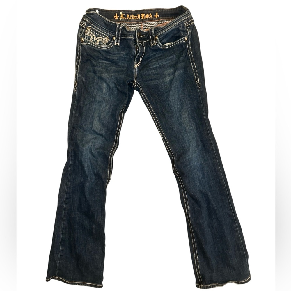L.A. Idol Dark Blue Boot Cut Jeans for Women Size 11